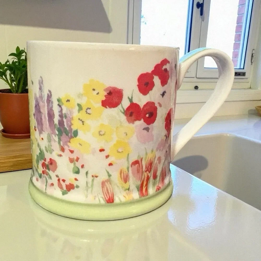 Queens by Churchill Collier Campbell Mug Tea Cup Painted Garden Fine China 10 oz